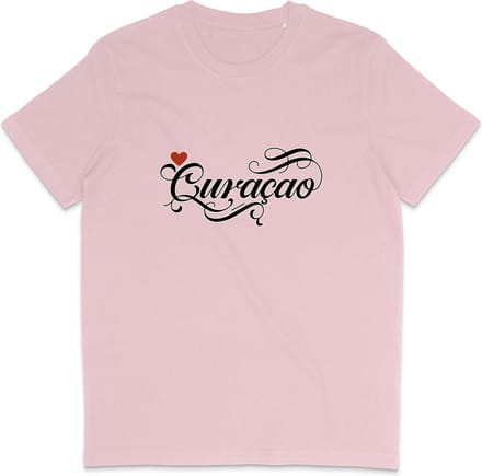Heren en Dames T Shirt - Curaçao - Curacao - Roze - S