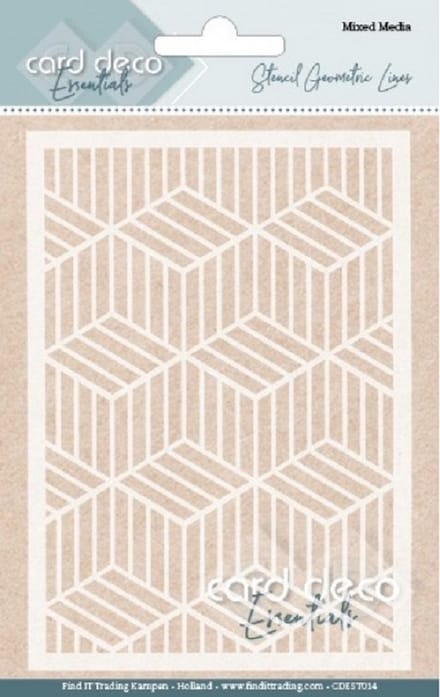 Card Deco Essentials - Mixed Media Stencil- Geometric Lines