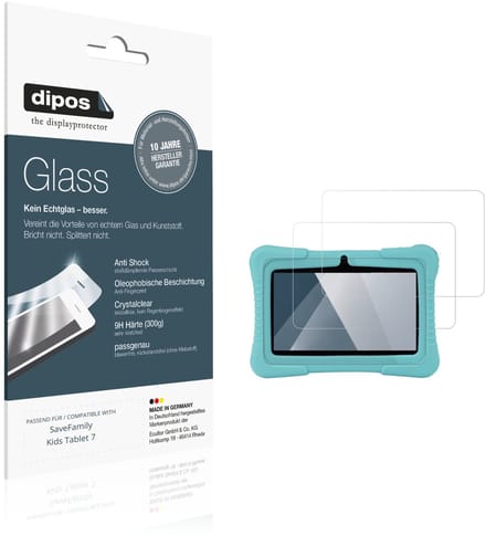 dipos – 2x Pantserfolie geschikt voor SaveFamily Kids Tablet 7 | 9H Screenprotector