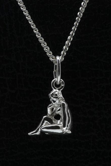 Zilveren Sterrenbeeld Maagd ketting hanger - klein