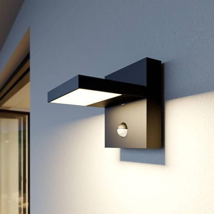 Lucande LED buiten wandlamp Silvan, antraciet, sensor, IP54