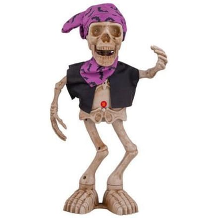 Halloweendecoratie Staand: Dansend Skelet met licht, geluid & beweging (40cm)