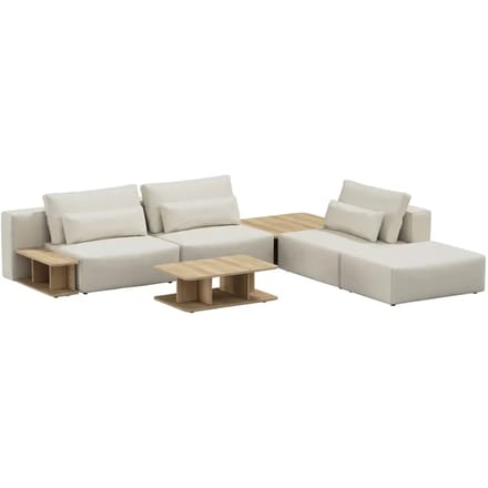3-zitbank met pouf en een set tafels Sit Sit Ripose