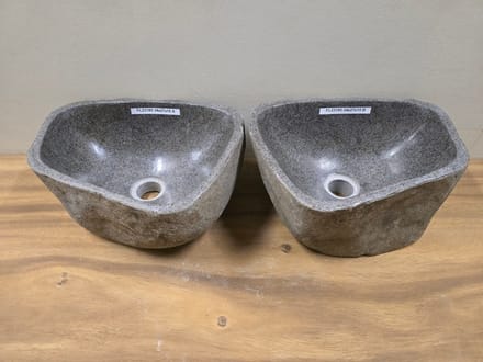 2 waskommen uit 1 steen - 34x27x15cm - FL23185