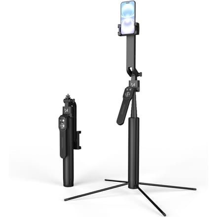 Wozinsky WST-360YS Selfie Stick with Tripod Function with 360° AI Auto Face Tracking Gesture Control - Black