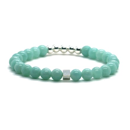 Heaven Eleven - Dames - armband - fijn - 925 - zilver - amazoniet - 6mm