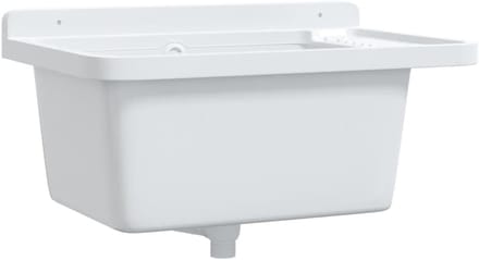 Wastafel Wandmodel 60x40x28cm Wit Hars - Wastafel Keuken en Badkamer