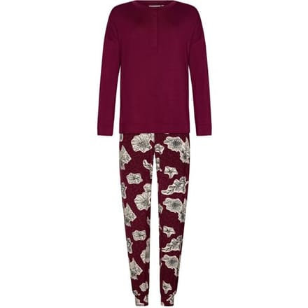Pastunette Premium - Pyjama - Burgundy Dream - Ecovero Viscose - Bordeaux - Maat 48