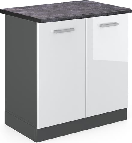 Vicco R-Line Wastafelkast – 80 cm, WB Antraciet Wit Hoogglans