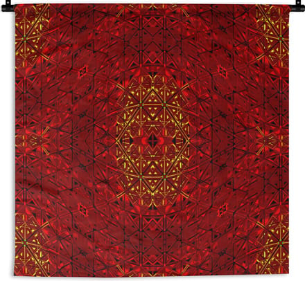 Wandkleed - Wanddoek - Patroon - Abstract - Rood - 90x90 cm - Wandtapijt