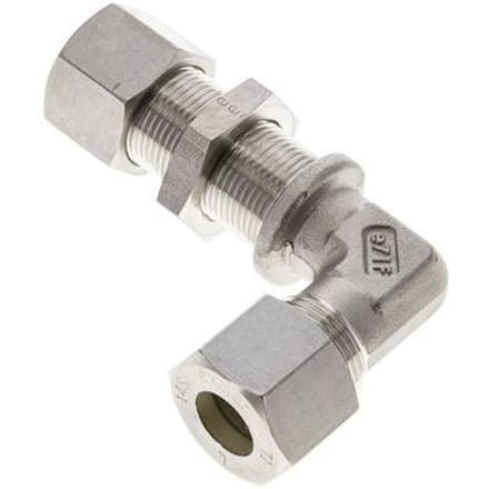 14S RVS L-Vorm Knelfitting Schotdoorvoer 400bar ISO 8434-1
