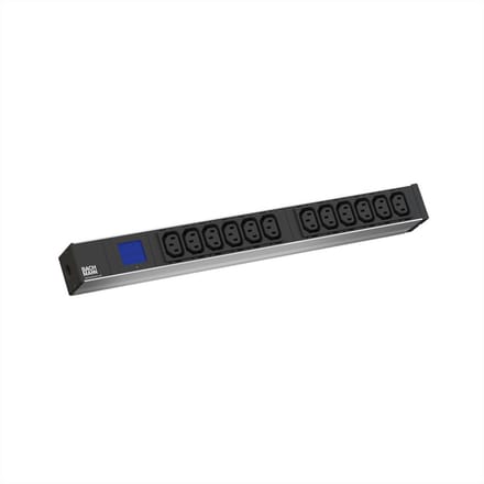 Bachmann 800.2055 19 inch Stekkerdoos voor patchkast 1 HE Apparaatcontactdoos C13 10A Zwart