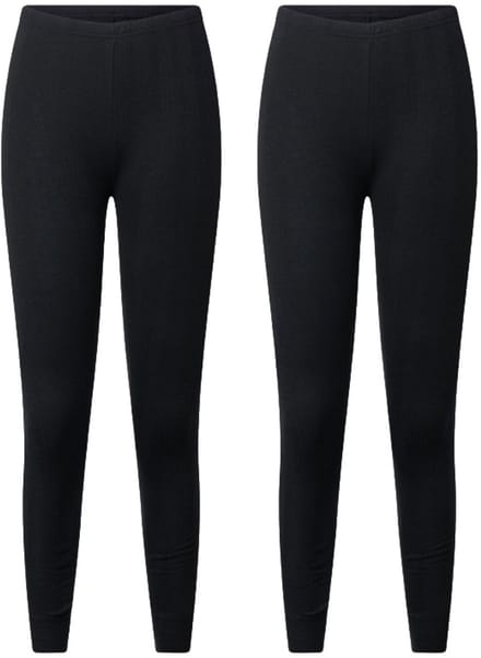 Lunatex - 2 dames thermobroeken - 50% polyester en 50% modal - zwart - maat S