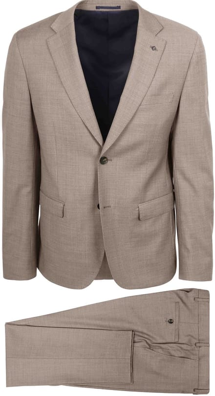 Suitable Toulon Kostuum Wol Sand - Maat 48 - Heren