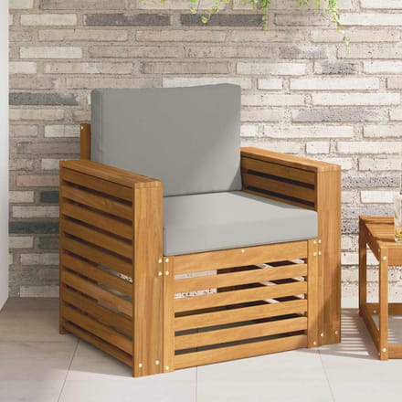 vidaXL - Buiten - bank - set - Massief - Acacia - Hout - en - Polyester