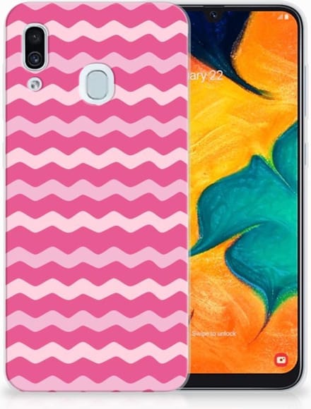 Samsung Galaxy A30 TPU bumper Waves Pink