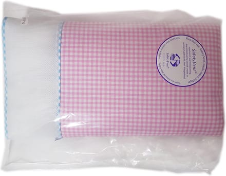 ANEL - hoofdbeschermer klein - geruit - met safety vent. - Roze - 40x60cm