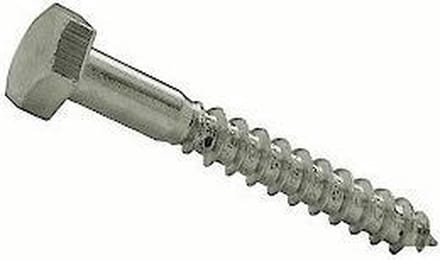 Houtdraadbout - RVS - 8.0 x 50mm. 5 stuks Houtfretten. Ifix.