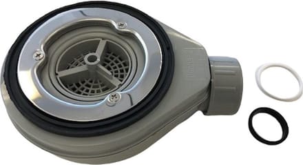 Douchebak sifon Solid grijs met zeefje, inbouwhoogte 60mm