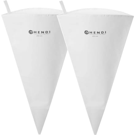 HENDI Katoenen spuitzakken – uitkookbaar – met ophangoog – 450 mm – set van 2