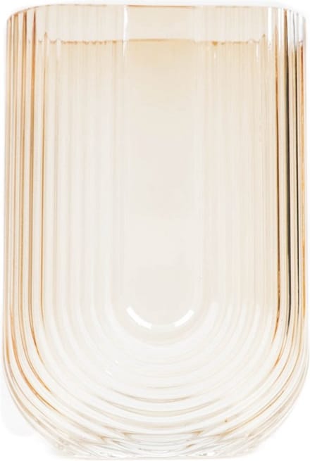 HV Ribbled U-vormige Vaas-Amber-17x8x23cm
