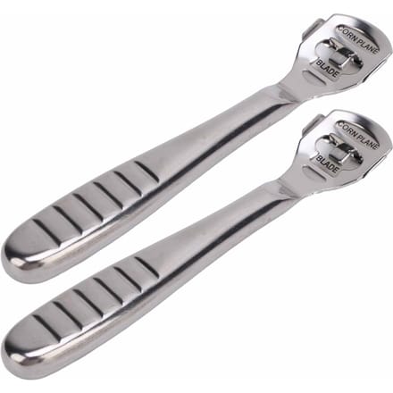 2 stuks Voet Eelt Schraper Anti-Slip Ergonomische Handgreep Roestvrij Staal Pedicure Eelt Verwijderaar Voeten gray