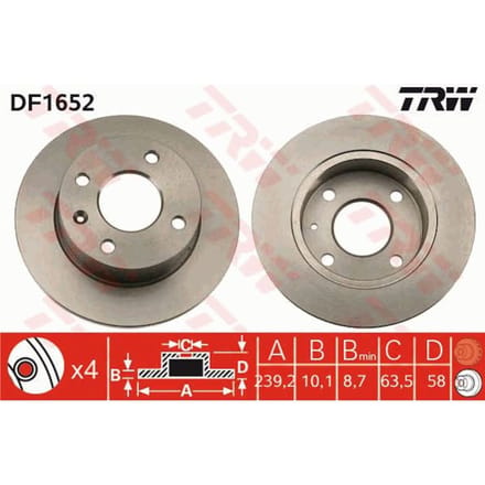 Remschijf TRW DF1652