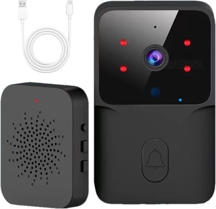Videodeurbel met camera - Slimme deurbel - Veiligheid thuis - Directe smartphone meldingen - 40 x 90 mm - Zwart