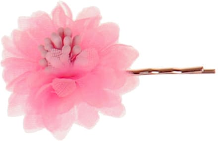 Schuifspeldje Bloemetje Roze Organza - 3,5cm