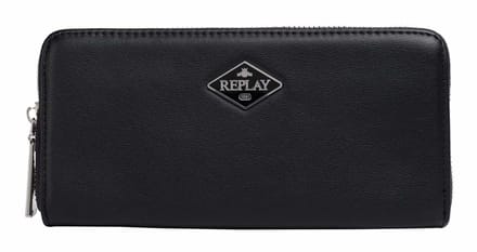 REPLAY portemonnee Zip Around Wallet Black zwart