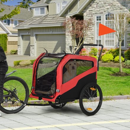 MODFU - Hondenbuggy En Fietskar - 2-In-1 - Met Ventilatievensters - Rood - 170 x 77 x 90 cm