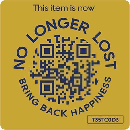 NoLongerLost - Koffer Stickers (x2) - Slimme Sticker groot vierkant (4,5 cm x 4,5 cm)- Off white - Unieke QR code - Tracking