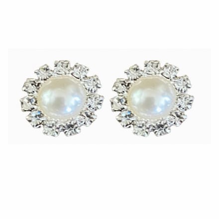 Allergievrije Oorbellen- Synthetische Parel- Strass- 1 cm