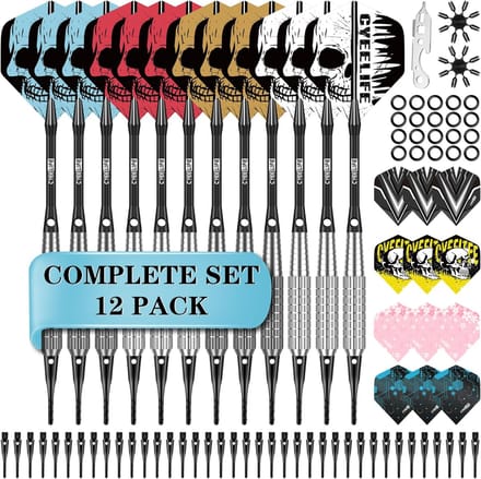 Dartpijlen Set - Soft Darts - Elektronisch Darten - Set van 12 - 15/17 gram - Zwart
