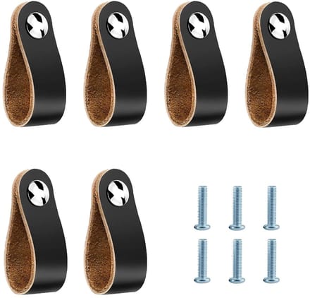 Dailygoods- Lederen Handgrepen - 6 Stuks - Verstelbare Meubelknoppen