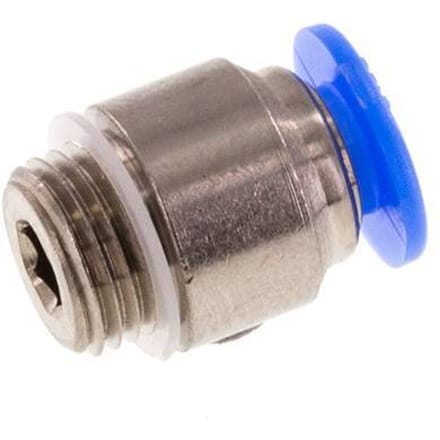 4mm x M 8 x 0.75 Messing/POM Insteekfitting buitendraad Binnenzeskant Compact Ontwerp NBR [5 Stuks]