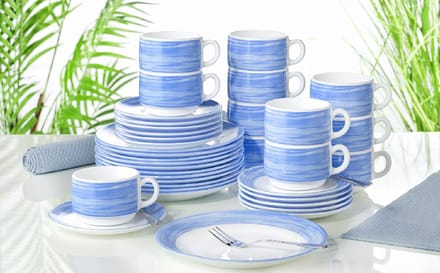 Brush Blauw Plat Bord 23,5cm (set van 6)