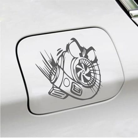 Bumpersticker - Turbo - 13 X 13 - Antraciet