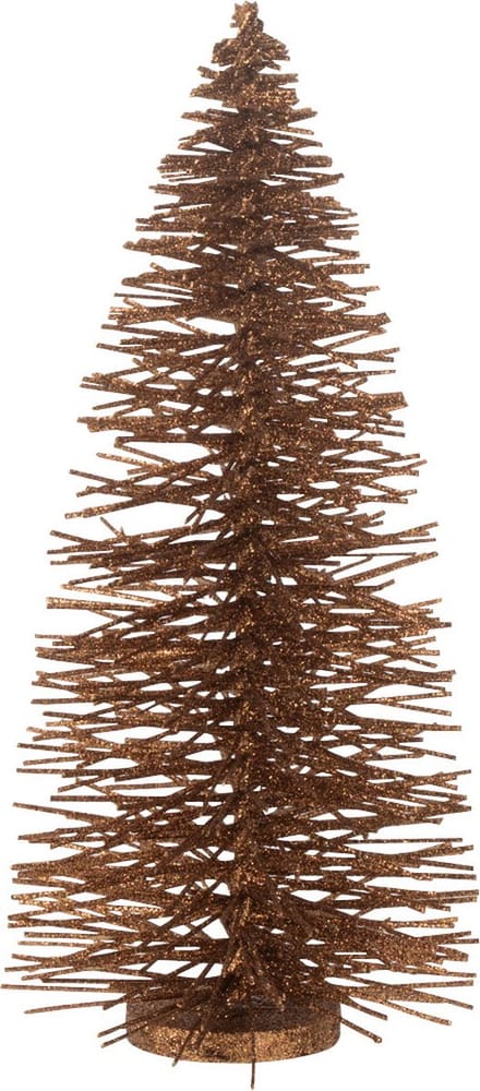 J-Line decoratie Kerstboom Glitter - hout - bruin - medium