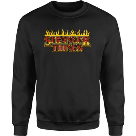 Stranger Things Flames Logo Sweater - Zwart - XXL