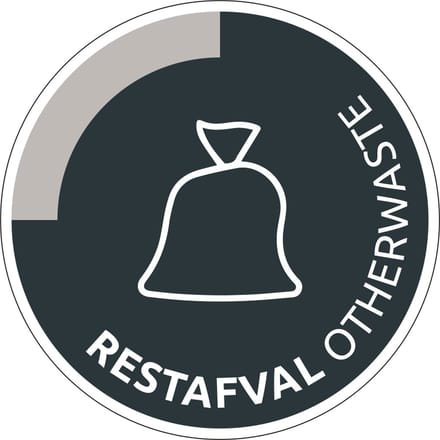Restafval sticker - tweetalig 100 mm