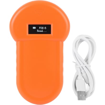 Scanner de Microchip pour Animaux de Compagnie 134.2khz Multifonction Rechargeable par USB Lecteur Scanner d'Étiquette Animale pour Porcs white