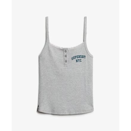 Superdry - Athletic Essentials camitop met knopen en borduursel - Dames - Vesten