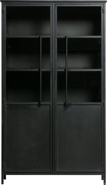 WOOOD Exhibit Vitrinekast - Metaal - Zwart - 170x99x44