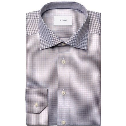 Eton Overhemd Luxury Organic Cotton King Twill Houndstooth Texture Oranje / male
