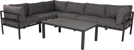 Copacabana tuin salontafel zwart glas.