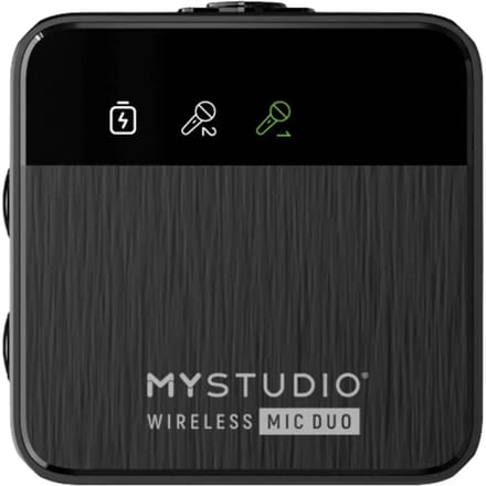 Dasspeld Studiomicrofoon Easypix MyStudio® Wireless Mic Duo Zendmethode:Kabelgebonden, Radiografisch Incl. windkap, Incl. microfoonstatief