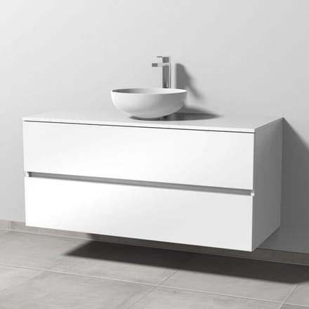 Sanipa Solo One Eloquo ceramic set 120 cm with ceramic washbasin, vanity base, 2 drawers, 1 tap hole PS20578
