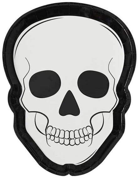 Ginger Ray - Ginger Ray - Wegwerpbordjes Doodshoofd Halloween - 8 stuks