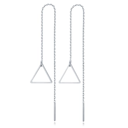 Zilverkleurige Triangle Oorbellen Dames Ketting van Edelstaal